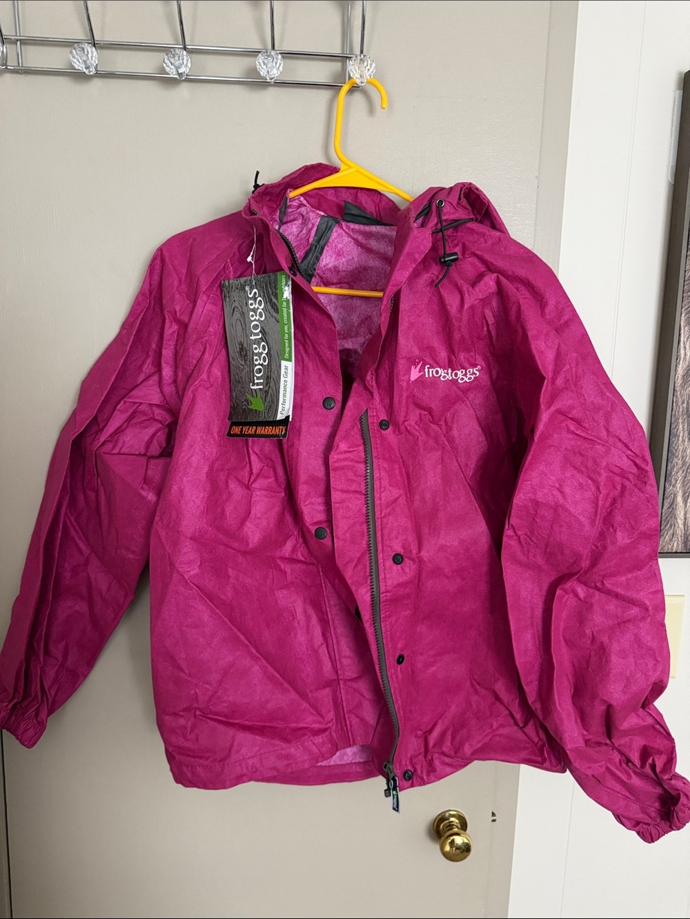 frogg toggs Women's Utility Rain Jacket in Fuchsia Pink